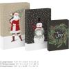 Hallmark Christmas Shirt Boxes for Presents (10 Clothes Boxes with Lids: 3 Small 11″, 5 Medium 14″, 2 Large 16″) Red, Green and Black Plaid, Snowmen, Santa, Winter Greenery