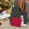 Hallmark Christmas Shirt Boxes for Presents (10 Clothes Boxes with Lids: 3 Small 11″, 5 Medium 14″, 2 Large 16″) Red, Green and Black Plaid, Snowmen, Santa, Winter Greenery