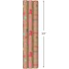 Hallmark Christmas Wrapping Paper Rolls – Minimalist Brown Kraft Trees, Antlers, Snowflakes Gift Wrap Paper (3 Rolls: 90 sq. ft. ttl.) for Holiday Parties, Hanukkah, Winter Weddings(Snowflakes  Pink Trees  “All Kinds of Merry”)