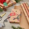 Hallmark Christmas Wrapping Paper Rolls – Minimalist Brown Kraft Trees, Antlers, Snowflakes Gift Wrap Paper (3 Rolls: 90 sq. ft. ttl.) for Holiday Parties, Hanukkah, Winter Weddings(Santas  Trees  Stripes)