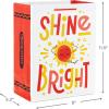 Hallmark Crayola 11″ Large Gift Bags with Cut-Out Coloring Sheets (Bundle of 3: Pink Strawberry, Red Sun, Yellow Fries) for Birthdays, Kids Parties, Arts and Crafts