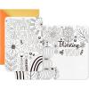 Hallmark Crayola Coloring Cards Assortment (Pack of 6 Thank You, Thinking of You, Encouragement Cards and Envelopes)