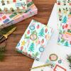 Hallmark Cute Christmas Flat Wrapping Paper Sheets with Cutlines on Reverse (12 Folded Sheets with Sticker Gift Tags) Pink, Mint Green, Plants, Cactus, Presents, Ornaments(Ornaments  Cactus  Wrapped Presents)