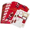 Hallmark Cute Christmas Flat Wrapping Paper Sheets with Cutlines on Reverse (12 Folded Sheets with Sticker Gift Tags) Pink, Mint Green, Plants, Cactus, Presents, Ornaments(Red Santa  Plaid Snowflakes  Stripes)