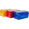 Hallmark Designed Shirt Boxes with Lids (8 Boxes: 2 Each of Orange and Blue Stripes, Plaid, Dots, Happy Birthday) for Birthdays, Father’s Day, Graduations(Blue  Yellow  Red)