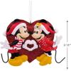 Hallmark Disney Mickey Mouse Icon with Santa Hat Christmas Ornament with Light(Mickey & Minnie Love)