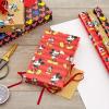 Hallmark Disney Mickey Mouse Wrapping Paper with Cut Lines on Reverse (3-Pack: 60 sq. ft. ttl) for Birthdays, Christmas, Hanukkah, Baby Showers and More(Red  Brown  Black)