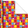 Hallmark Disney Mickey Mouse Wrapping Paper with Cut Lines on Reverse (3-Pack: 60 sq. ft. ttl) for Birthdays, Christmas, Hanukkah, Baby Showers and More(Red  Orange Blue)