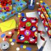 Hallmark Disney Mickey Mouse Wrapping Paper with Cut Lines on Reverse (3-Pack: 60 sq. ft. ttl) for Birthdays, Christmas, Hanukkah, Baby Showers and More(Red  Orange Blue)