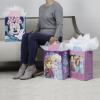 Hallmark Disney Princess Gift Bags (1 Large, 1 Extra Large) Ariel, Tiana, Rapunzel, Moana, Snow White, Belle(Frozen  Minnie Mouse  Dare to Believe)