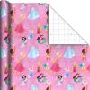 Hallmark Disney Princess and Frozen Wrapping Paper with Cutlines on Reverse (3 Rolls: 60 Square Feet Total) for Birthdays, Christmas, Valentine’s Day(Blue  Pink  White)
