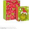 Hallmark Dr. Seuss Grinch Christmas Gift Bag Bundle for Kids (4 Bags: 2 Medium 9″, 2 Large 13″) Cindy Lou Who, Max the Dog, Red and Green Snowflakes