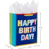 Hallmark Gabby’s Dollhouse 15″ Extra Large Birthday Gift Bag with Tissue Paper (Blue and Pink Rainbow) for Kids, Grandchildren, Friends(Blue)