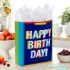 Hallmark Gabby’s Dollhouse 15″ Extra Large Birthday Gift Bag with Tissue Paper (Blue and Pink Rainbow) for Kids, Grandchildren, Friends(Blue)