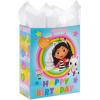 Hallmark Gabby’s Dollhouse 15″ Extra Large Birthday Gift Bag with Tissue Paper (Blue and Pink Rainbow) for Kids, Grandchildren, Friends(Gabby’s Dollhouse)