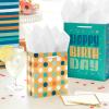 Hallmark Gift Bag Assortment (8 Bags: 3 Small 6″, 3 Medium 9″, 2 Large 13″) Kids Birthday, Good Vibes, Retro Icons(Teal Stripes  Dots  Happy Birthday)