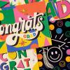 Hallmark Graduation Cards Bulk Assortment, Retro Rainbow (36 Blank Cards with Envelopes, 6 Designs) for High School, Kindergarten, Middle School, College and College Graduates(Bright and Bold  Assorted Graduation Cards)
