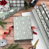 Hallmark Holiday Wrapping Paper Bundle with Cut Lines on Reverse, Elegant Woodland (Pack of 4, 120 sq. ft. TTL) Peace and Joy, Deer, Pinecones, Snowflakes, Blue, Gold(White and Sage Green Evergreen Pinecones  Rustic Snowmen  Plaid  Nordic Deer and Foliage)