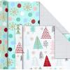 Hallmark Holiday Wrapping Paper Bundle with Cut Lines on Reverse, Elegant Woodland (Pack of 4, 120 sq. ft. TTL) Peace and Joy, Deer, Pinecones, Snowflakes, Blue, Gold(Yeti  Santa  Penguin  Snowflakes  Blue  Gold)