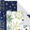 Hallmark Holiday Wrapping Paper Bundle with Cut Lines on Reverse, Elegant Woodland (Pack of 4, 120 sq. ft. TTL) Peace and Joy, Deer, Pinecones, Snowflakes, Blue, Gold(Peace and Joy  Deer  Pinecones  Snowflakes  Blue  Gold)