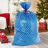 Hallmark Jumbo Plastic Holiday XL Gift Bags (2 Extra Large Bags: Snowflakes on Red, Rustic Snowmen) for Carry-on Luggage, Giant Stuffed Animals, Bedding Sets(Blue  Red  White)