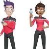 Hallmark Keepsake Christmas Ornaments 2025, Star Trek: Lower Decks Ensigns Beckett Mariner and Bradward Boimler, Set of 2, Gifts for Trekkies(Ensigns Beckett Mariner and Bradward Boimler)