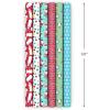 Hallmark Kids Christmas Wrapping Paper Rolls with Cutlines on Reverse (6 Rolls: 180 Sq. Ft. Total) Dinosaur, Unicorn, Flamingo, Koala(Snowman  Dots  Santa  Snowflakes  Penguins)