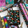 Hallmark Kids Wrapping Paper with Cutlines on Reverse (6 Rolls: 180 Sq. Ft. Total) Dinosaurs, Unicorns, Rainbow, Video Games(Dinosaurs  Unicorns  Rainbow  Video Games)