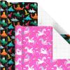 Hallmark Kids Wrapping Paper with Cutlines on Reverse (6 Rolls: 180 Sq. Ft. Total) Dinosaurs, Unicorns, Rainbow, Video Games(Dinosaurs  Unicorns  Rainbow  Video Games)