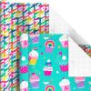 Hallmark Kids Wrapping Paper with Cutlines on Reverse (6 Rolls: 180 Sq. Ft. Total) Dinosaurs, Unicorns, Rainbow, Video Games(Dinosaurs  Unicorns  Rainbow  Video Games)