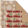Hallmark Kraft Christmas Wrapping Paper for Kids with Cut Lines on Reverse (4 Rolls: 88 sq. ft. ttl) Penguins, Santa, Snowmen, Polka Dots(Red Trucks  Snowflakes  Red Stripes  Merry Christmas)
