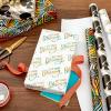 Hallmark Mahogany Wrapping Paper with Cutlines on Reverse (3 Rolls: 75 sq. ft. ttl) “Get Your Blessing” for Birthdays, Weddings, Bridal Showers, Gold, Black, Red, Yellow, Green, White, (0005EWR6549)