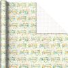 Hallmark Mahogany Wrapping Paper with Cutlines on Reverse (3 Rolls: 75 sq. ft. ttl) “Get Your Blessing” for Birthdays, Weddings, Bridal Showers, Gold, Black, Red, Yellow, Green, White, (0005EWR6549)