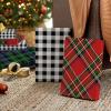 Hallmark Medium Christmas Gift Boxes with Lids (12 Shirt Boxes, 3 Designs: Blue, Green, Red Plaid, Black Buffalo Check) for Christmas, Hanukkah, Birthdays, Father’s Day(Plaid)