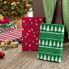 Hallmark Medium Christmas Gift Boxes with Lids (12 Shirt Boxes, 3 Designs: Lights, Trees, Red and Green Stripes) for Christmas, Holiday Parties, Hostess Gifts(1 Count (Pack of 12))