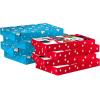 Hallmark Medium Christmas Gift Boxes with Lids (12 Shirt Boxes, 3 Designs: Lights, Trees, Red and Green Stripes) for Christmas, Holiday Parties, Hostess Gifts(8 Count (Pack of 1))