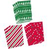 Hallmark Medium Christmas Gift Boxes with Lids (12 Shirt Boxes, 3 Designs: Lights, Trees, Red and Green Stripes) for Christmas, Holiday Parties, Hostess Gifts(1 Count (Pack of 12))