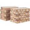 Hallmark Medium Christmas Gift Boxes with Lids (12 Shirt Boxes, White Snowflakes and Stripes on Kraft) for Holiday Parties, Winter Weddings, Bridal Showers(12 Count (Pack of 1))