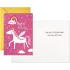 Hallmark Mini Valentine’s Day Treat Card Pockets for Kids, Hearts and Roller Skates (32 Mini Pocket Notes with Sticker Seals)(Shark and Unicorn)