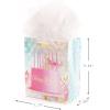 Hallmark Morgan Harper Nichols Gift Bag Bundle (2 Bags: 1 Medium 9″, 1 Large 13″) Pink, Peach, Green, Teal Floral for Birthdays, Mother’s Day, Graduations(Pink)