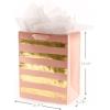 Hallmark Morgan Harper Nichols Gift Bag Bundle (2 Bags: 1 Medium 9″, 1 Large 13″) Pink, Peach, Green, Teal Floral for Birthdays, Mother’s Day, Graduations(Pink)