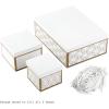 Hallmark Nested Gift Boxes with Lids and Fill (Set of 3, White and Gold, Assorted Sizes) for Weddings, Bridal Showers, Bridesmaids, Christmas, Hanukkah, Birthdays, Valentine’s Day(White and Gold Geometric Shapes)