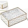 Hallmark Nested Gift Boxes with Lids and Fill (Set of 3, White and Gold, Assorted Sizes) for Weddings, Bridal Showers, Bridesmaids, Christmas, Hanukkah, Birthdays, Valentine’s Day(White and Gold Geometric Shapes)