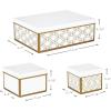 Hallmark Nested Gift Boxes with Lids and Fill (Set of 3, White and Gold, Assorted Sizes) for Weddings, Bridal Showers, Bridesmaids, Christmas, Hanukkah, Birthdays, Valentine’s Day(White and Gold Geometric Shapes)