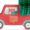 Hallmark Paper Wonder Displayable Pop Up Honeycomb Christmas Card (Red Truck)(Red Truck Honeycomb)