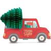 Hallmark Paper Wonder Displayable Pop Up Honeycomb Christmas Card (Red Truck)(Red Truck Honeycomb)