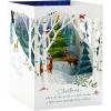 Hallmark Paper Wonder Pop Up Christmas Card (Holly and Pine Displayable Bouquet)(Woodland Scene Pop Up Card)