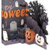Hallmark Paper Wonder Pop Up Jumbo Christmas Card Holiday Tabletop Decor (Accordion Fold Christmas Village)(Pumpkins in Graveyard)