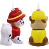 Hallmark Paw Patrol Marshall and Rubble Decoupage Christmas Ornaments, Set of 2(Marshall and Rubble Decoupage)