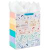 Hallmark Peanuts 13″ Large Gift Bag with Tissue Paper (Rainbow Snoopy, Charlie Brown, Linus, Lucy) for Birthdays, Christmas, Fans(Rainbow Snoopy)